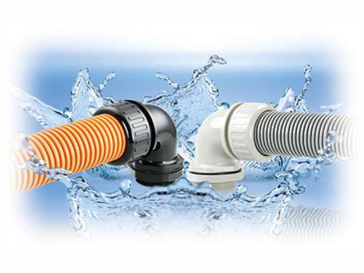 90° Elbow Powerful Watertight Corrugated Tubing Fittings